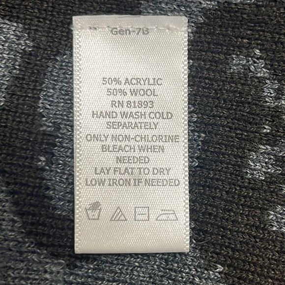 GILI XS Black Wool Jacquard Sweater Vest Cardigan Cascading Front Oversized - Picture 7 of 9